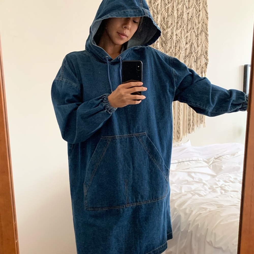 Oversized denim hooded dress ASOS - Noisy May